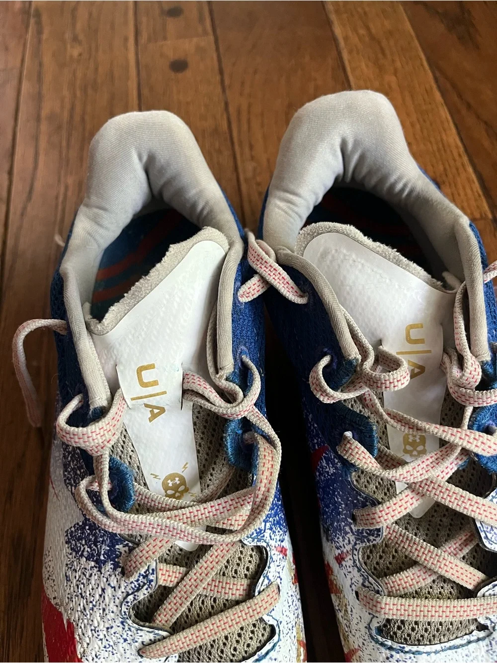 Under Armour Men’s Blur LE MC USA Red, Blue & White Football Cleats Size 9.5
